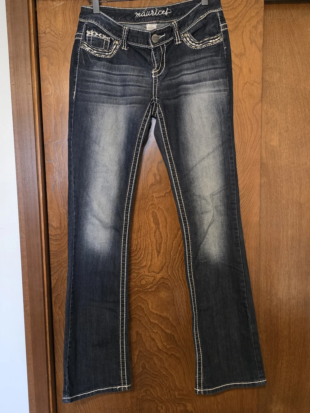 Maurices Women’s Dark Indigo Bootcut Jeans with Fading